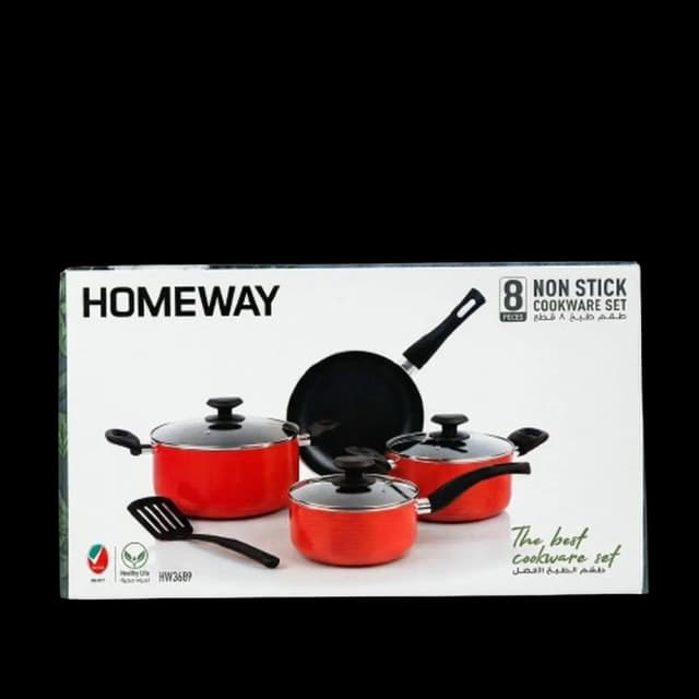 Homeway Non-Stick Cookware Set 8 Pcs - HW3689