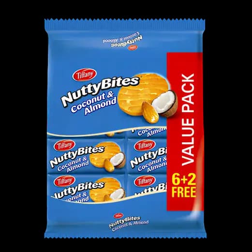 Tiffany Nutty Bites Coconut & Almnd 8 x, 72g