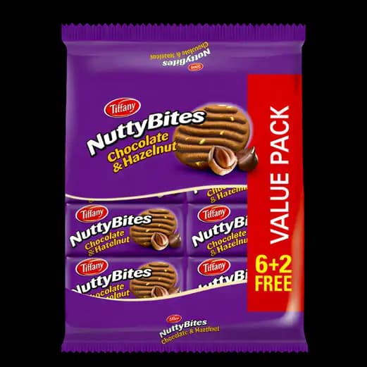 Tiffany Nutty Bites Chocolate Hznut 8 x, 72g