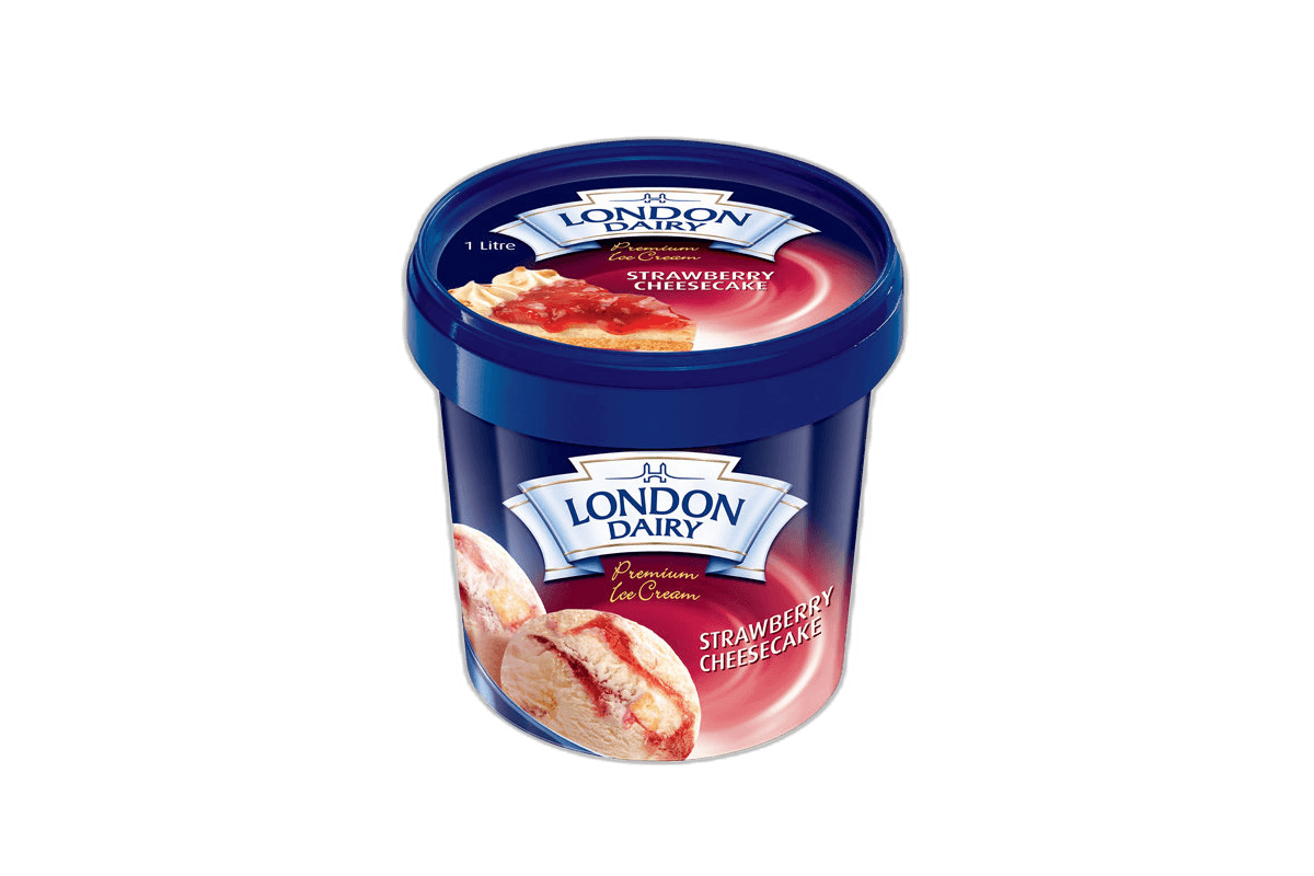 London Dairy Strawberry Cheese Cake Ice Cream, 1L