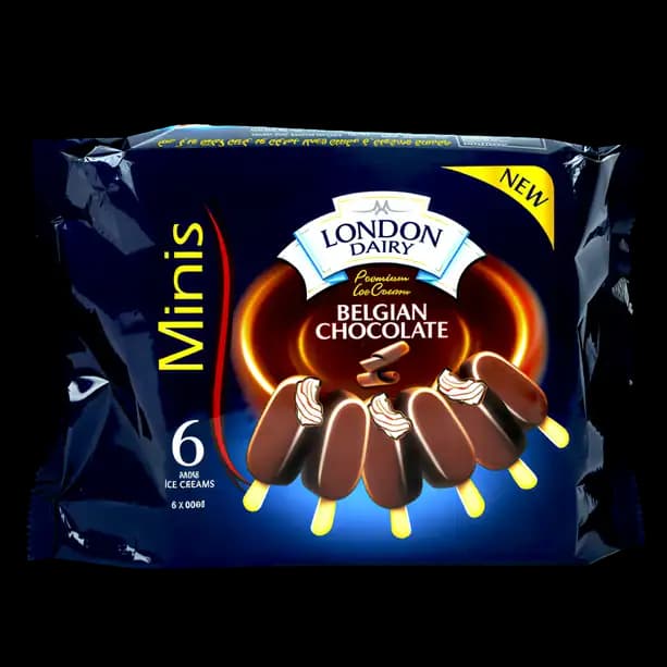 London Dairy Ice Cream Chocolate Belgian Hazl 6 x, 60ml