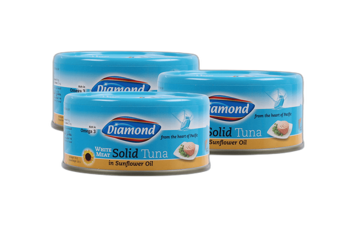 Diamond with M Tuna Flks in Oil, 170g x3