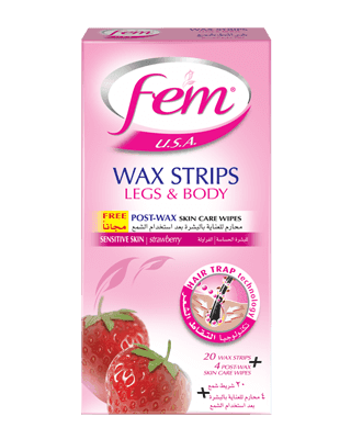 Dabur Fem Body Wax Strip - Sensitive Skin ( Strawberry ) Hair Removal