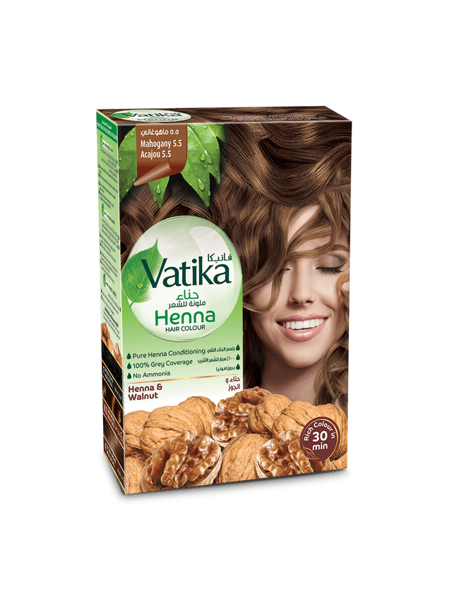 Dabur Vatika Henna Hair Color Powder - Mahogany ( 5.5 ), 10g x 6