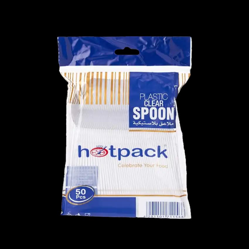 Hotpack Plastic Clear Spoon 50 Pack