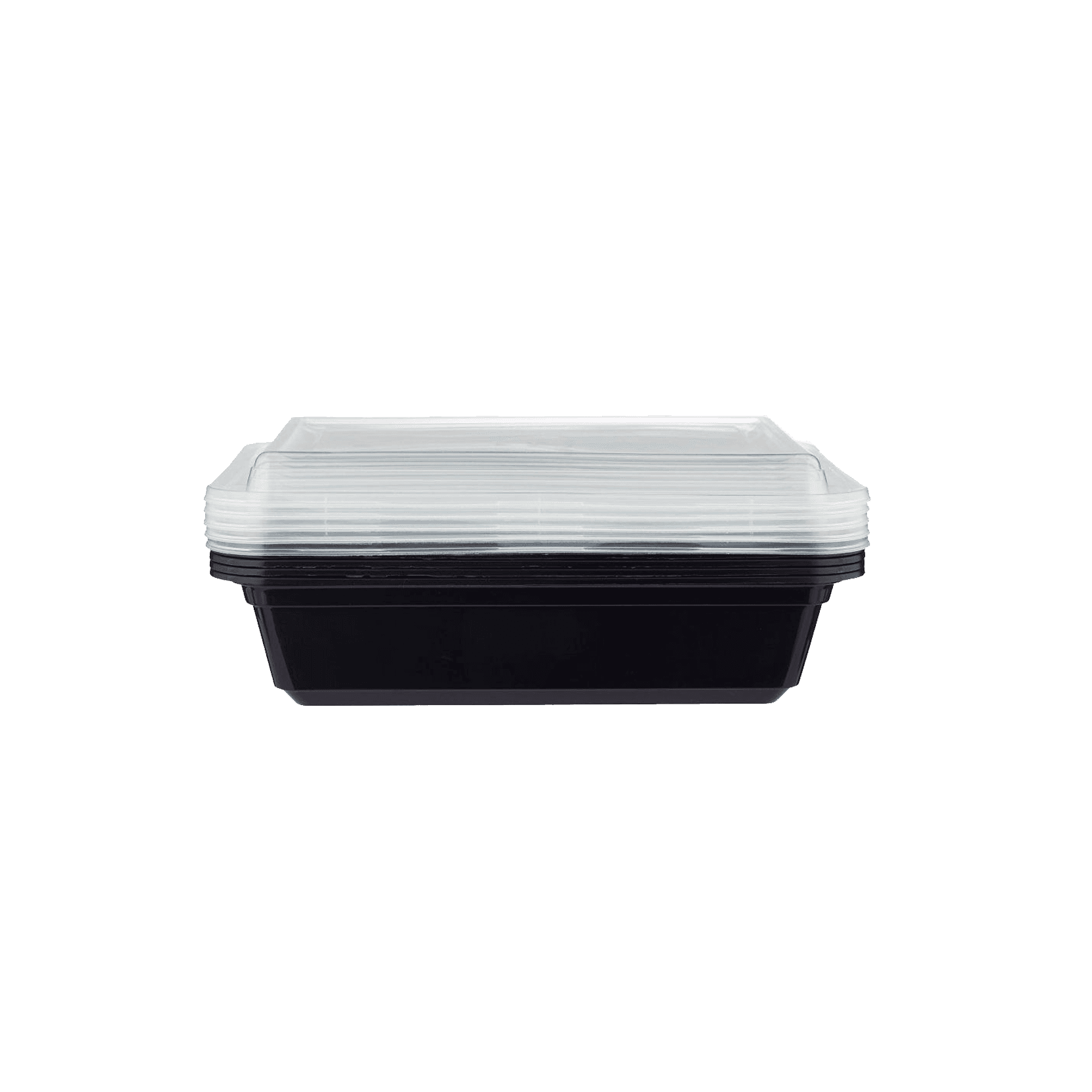 Hotpack Black Base Rect Container + Lid 5 pcs