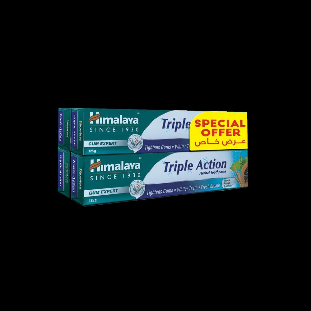 Himalaya Triple Action Herbal Toothpaste 4 x, 125g