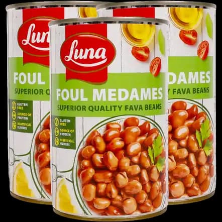 Luna Foul Medames EG Fava Beans 3 x, 380g