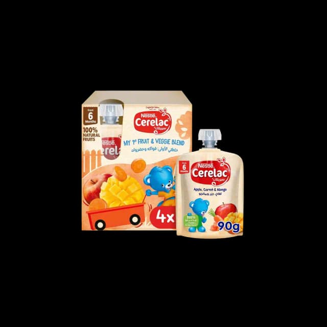 Cerelac Apple Carrot Mango Baby Food Puree 4 x 90g