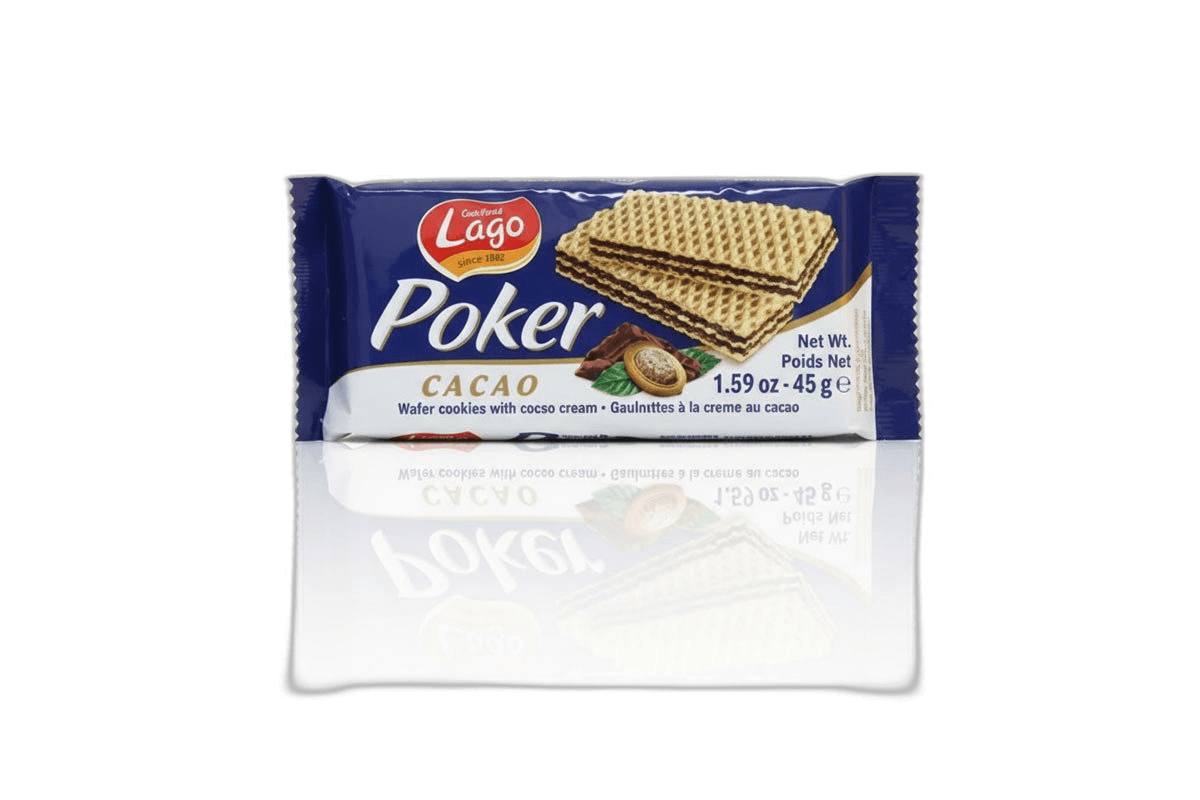 Lago Poker Display Cocoa Cream Wafer 45 g