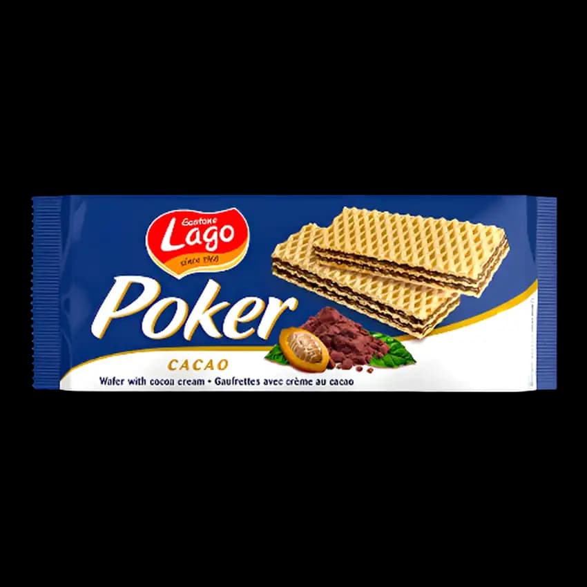 Lago Poker Display Cocoa Cream Wafer, 45g