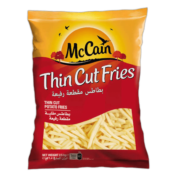 Mccain Family Size Thin Cut Potato Fries 2.5 kg