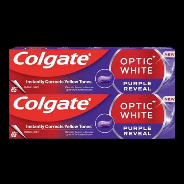 Colgate Optic White Purple Toothpaste 75 ml x 2
