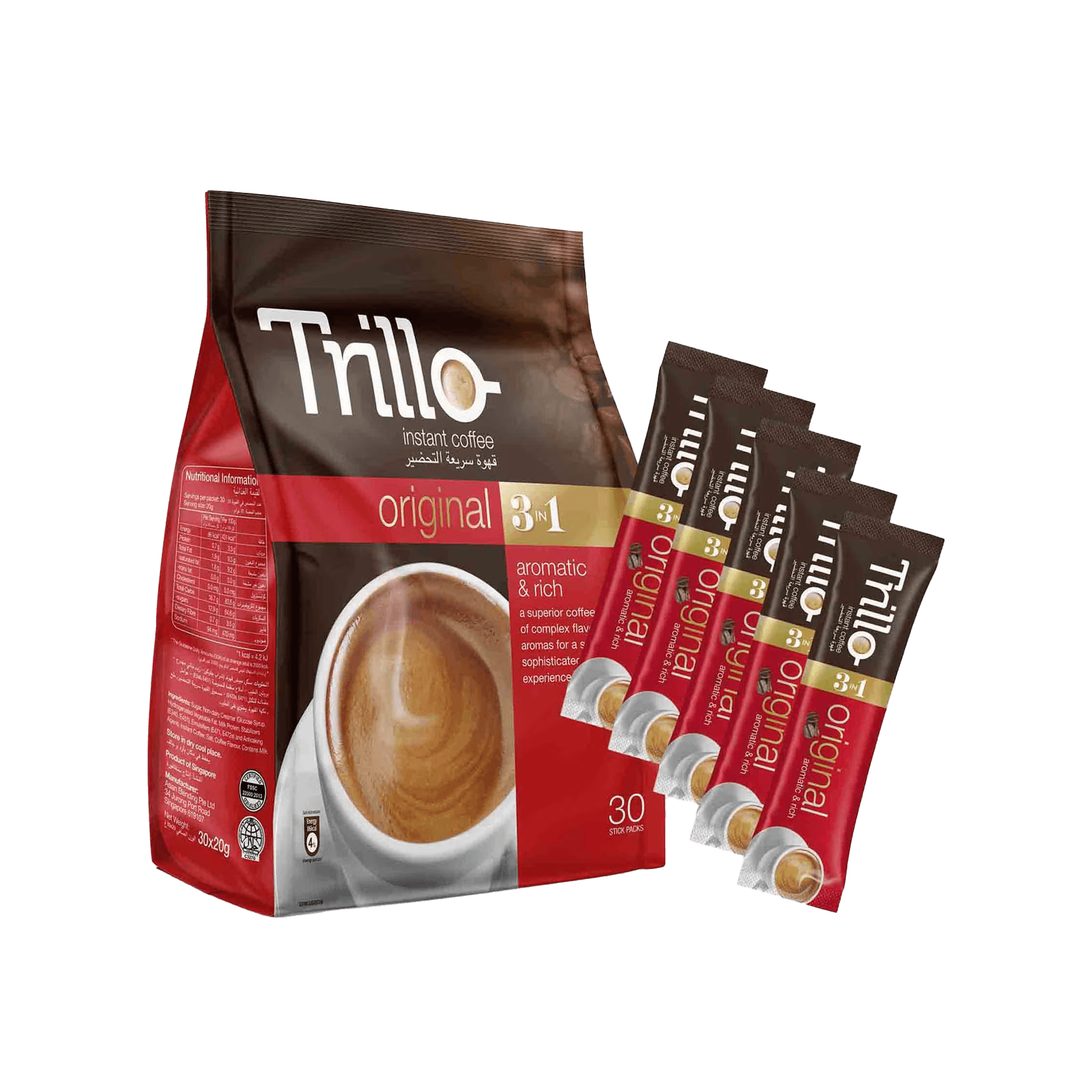 Trillo Instant Coffee 3 in 1 Original 30 x, 20g