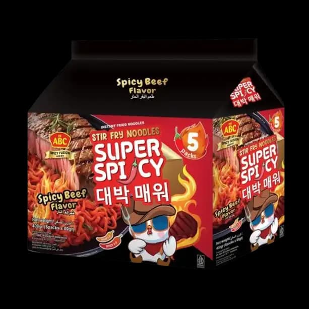 ABC Super Spicy Beef Fried Instant Noodles 80 g x 5
