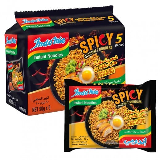 Indomie Spicy Curry Fried Noodles, 90g/5 x 80g