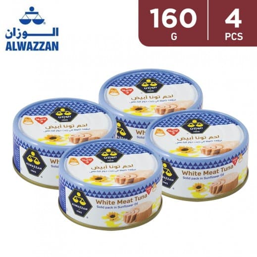 Al Wazzan White Meat Tuna Easy Open 4 x, 160g