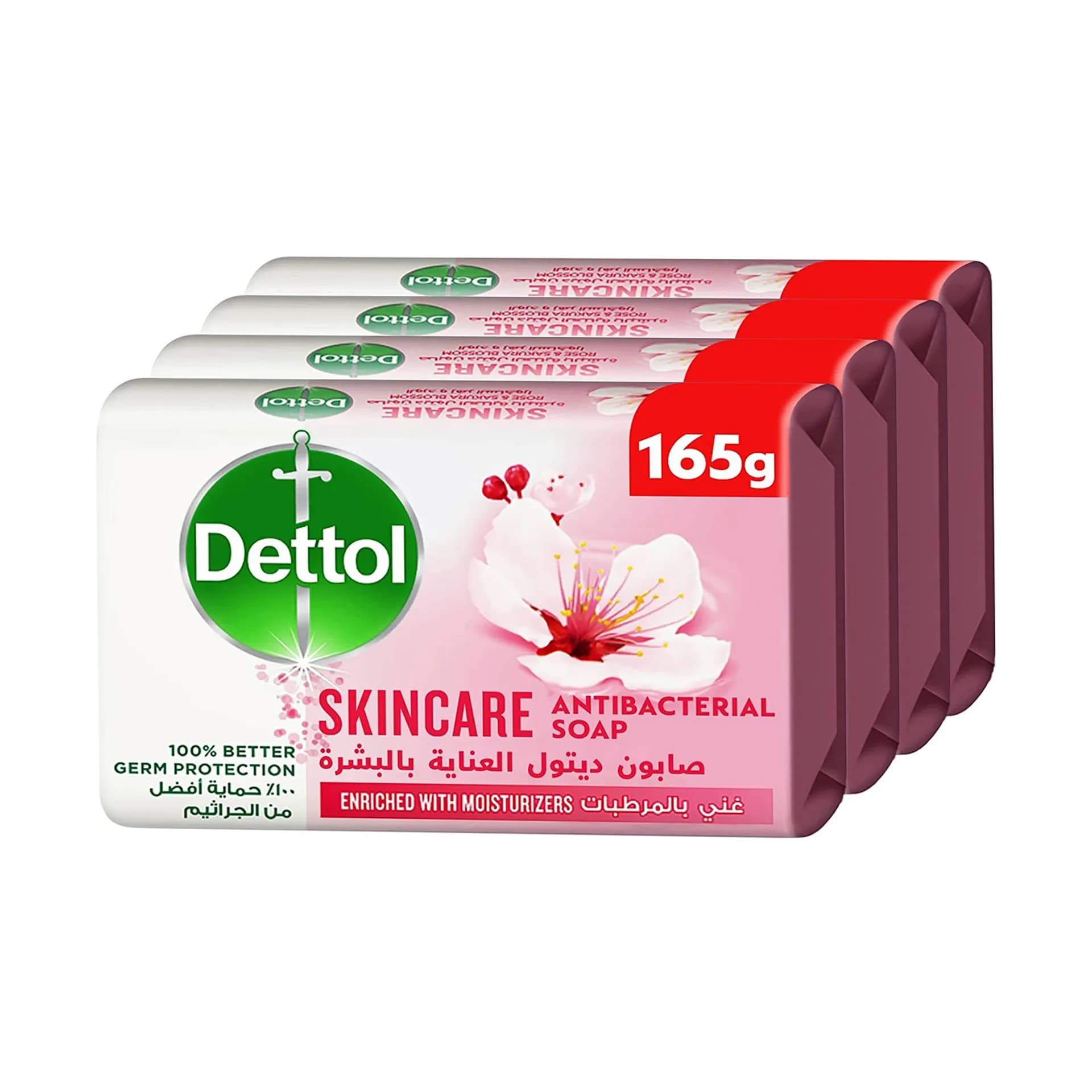 Dettol Skin Care Pink Soap 4 x 165 g