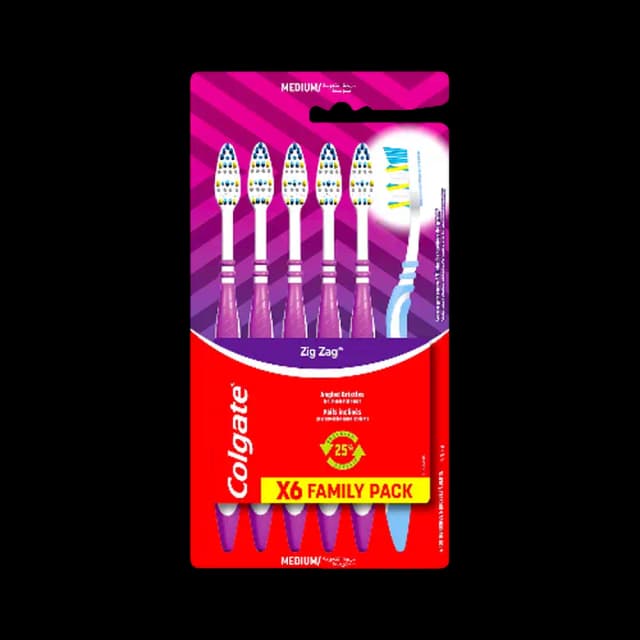Colgate Toothbrush M Zigzag 6 Pack