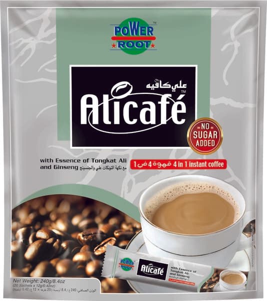 Ali Cafe 4 in 1 Instant Coffe No Sugar 20 x, 12g