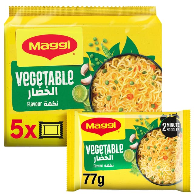 نستله ماجي شعيرية خضار في دقيقتين 5 x 77 جم