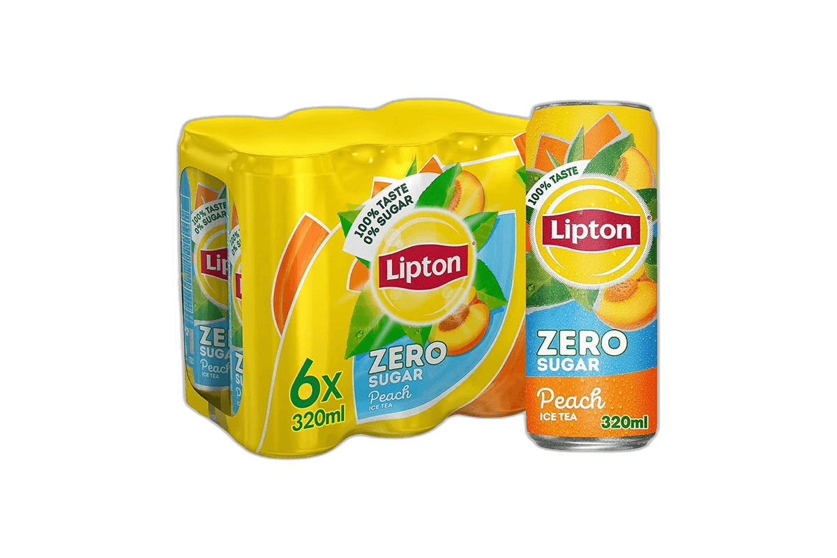 Lipton Zero Sugar Peach Ice Tea, 320ml x 6