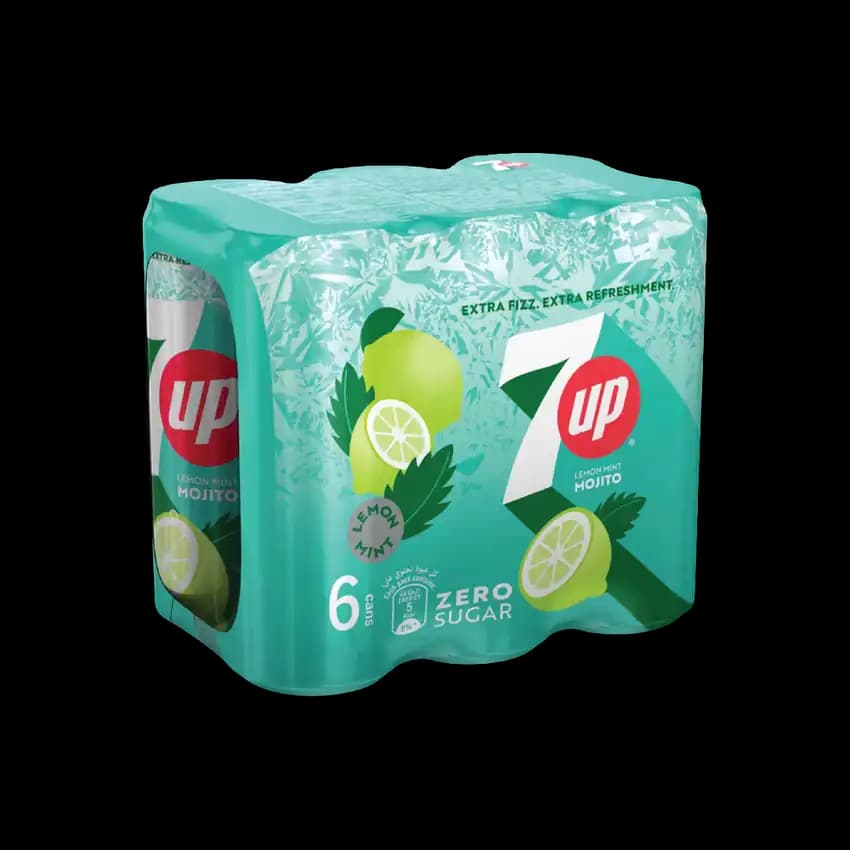 7UP Mojito Lemon Mint Zero Sugar Can 250ml 6 Pcs