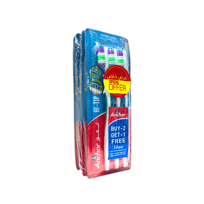 Anchor Tooth Brush Hi-Tip 2 + 1 Pack*4 Pack