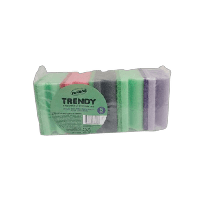 Rekord Trendy Sponge with Grip 5 pcs