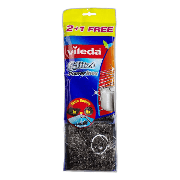 Vileda Glitzi Power Inox Steel 3 Pack