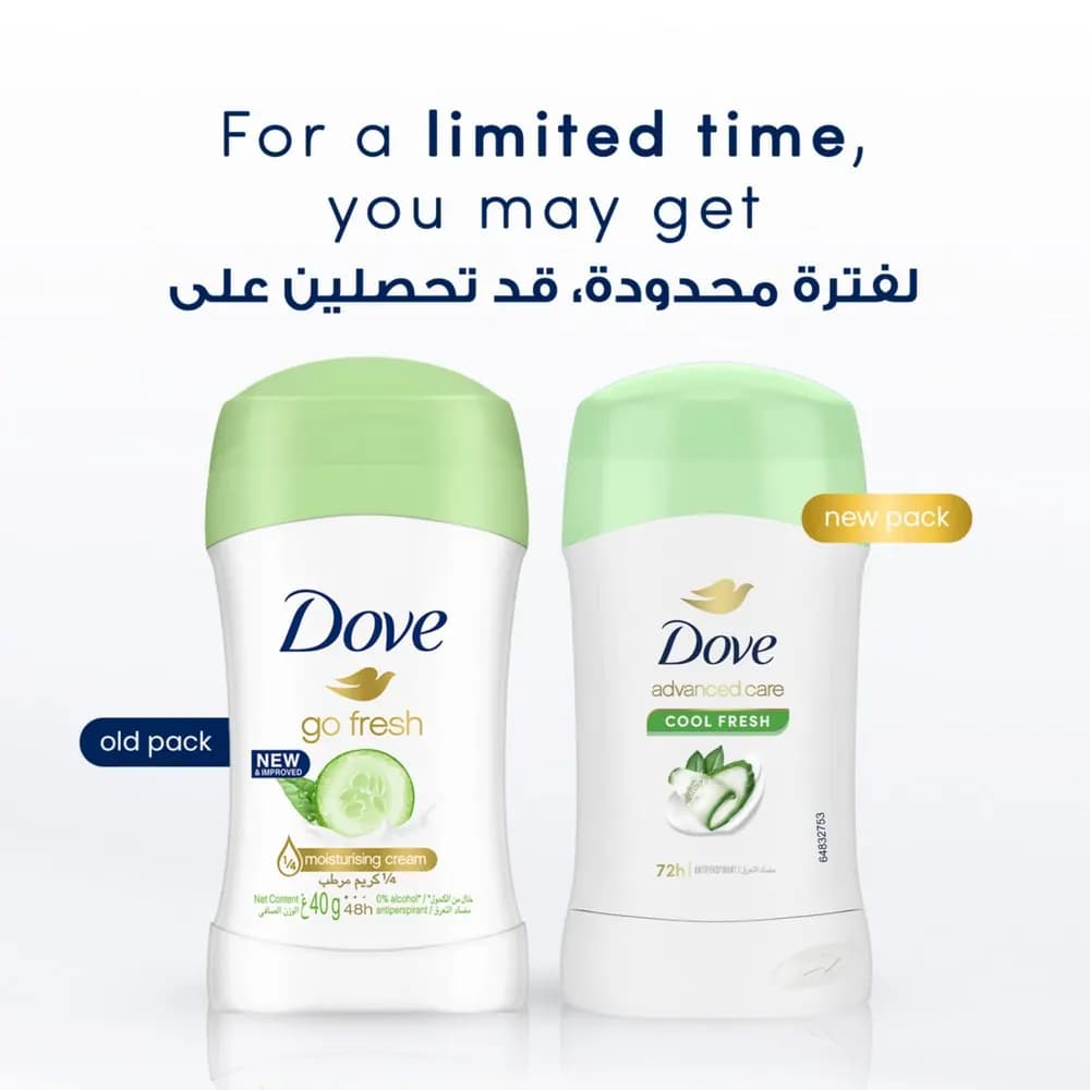 Dove Deodorant Stick Cucumber & Green Tea, 40g