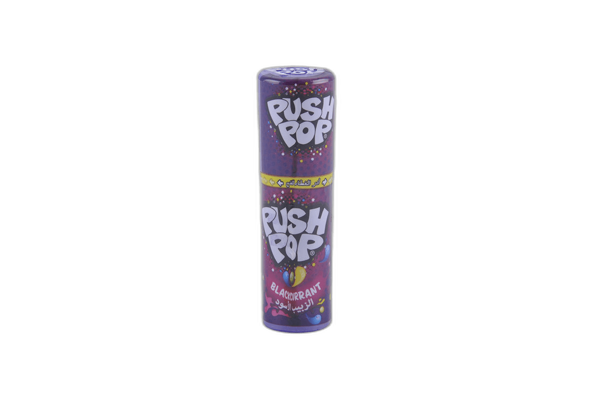Bazooka Push Pop Stwbry + Blck Current Candy 15 g