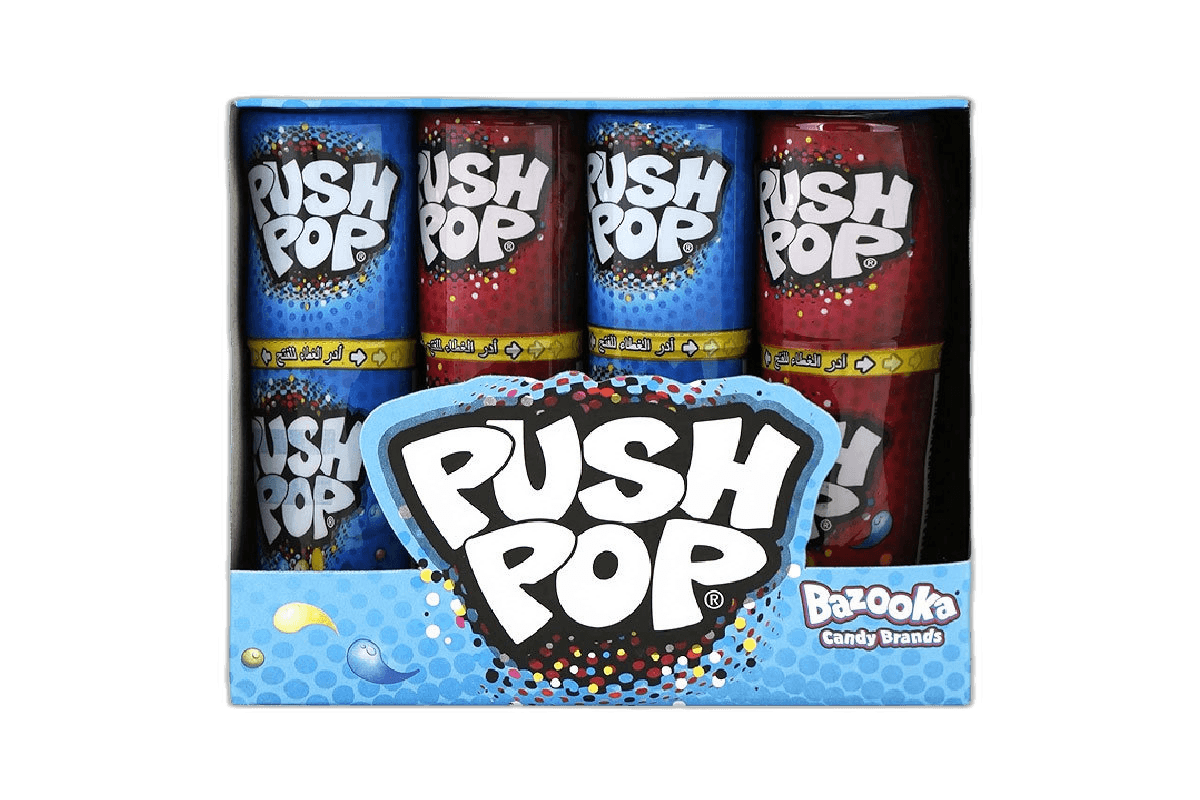 Bazooka Push Pop Blue Raspberry Cola Candy 15 g