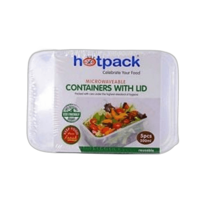 Hotpack Microwave Rect.container 5 x 500 ml