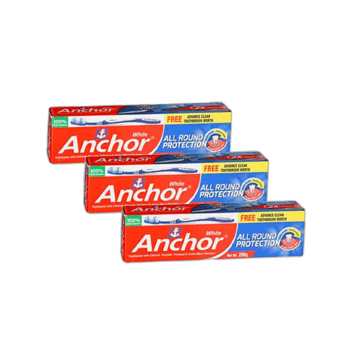Anchor Advanced Care Tooth Paste + Toothbrush 3 x 150 g