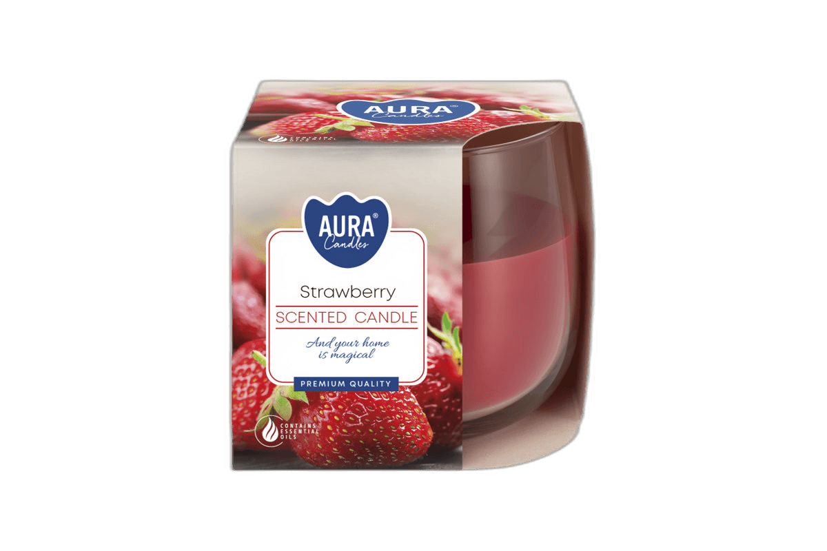Aura Scented Strawberry Candles 130 g