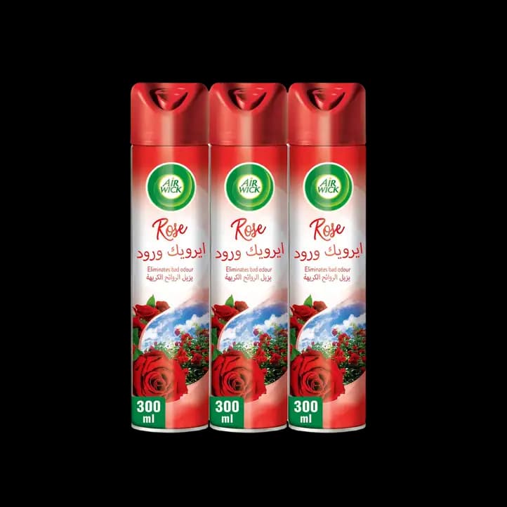 Airwick Aerosol Rose Air Freshner 3 x, 300ml