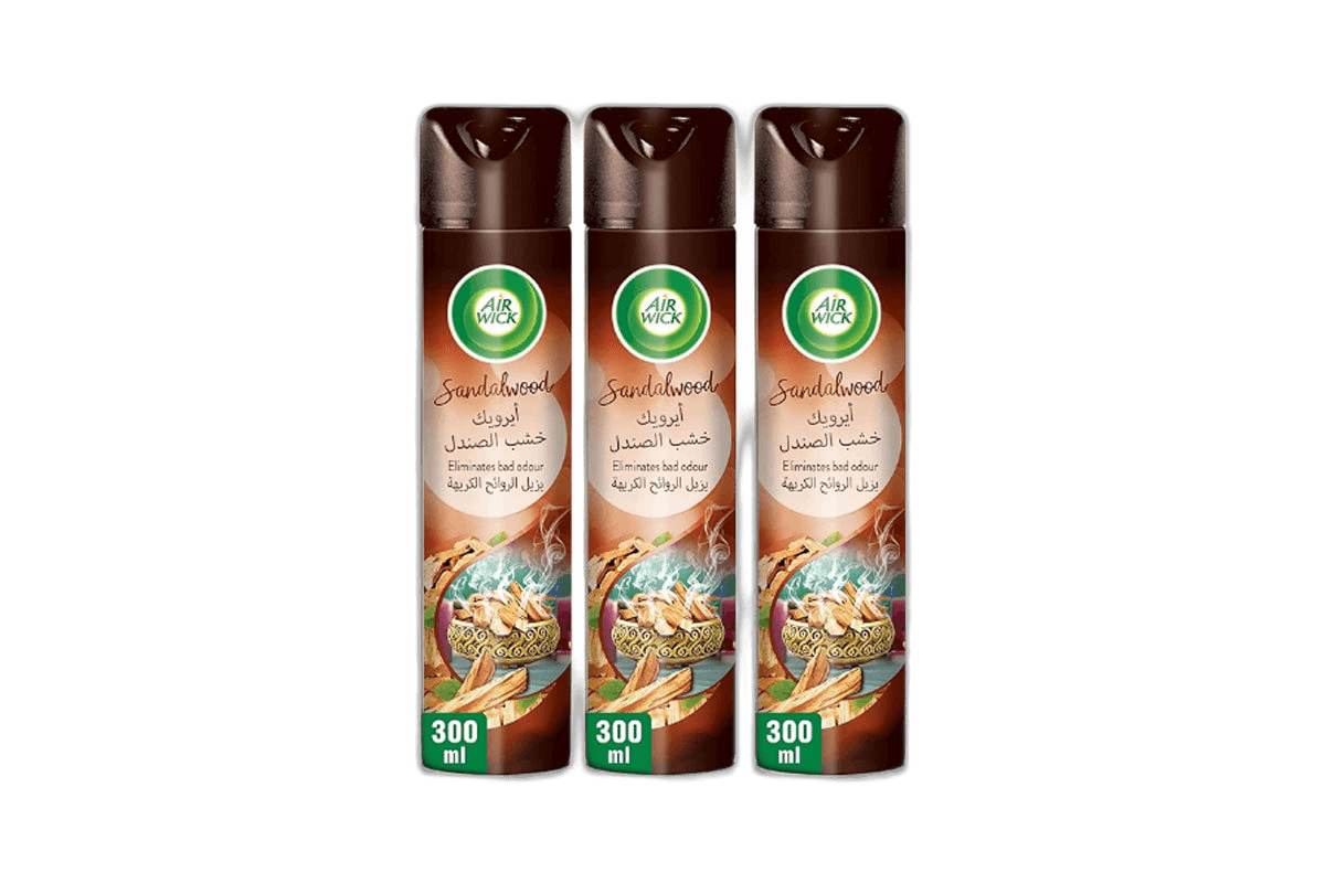 Airwick Aerosol Sandalwood Air Freshner 3 x 300 ml