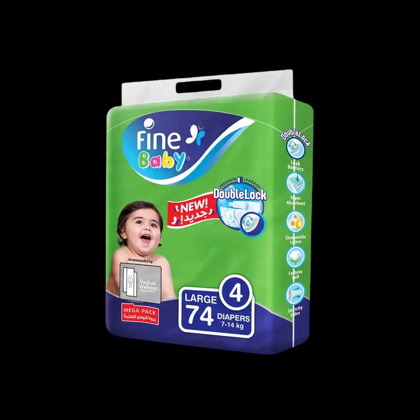 Fine Baby Diaper Large 74s 7-, 14kg No 4