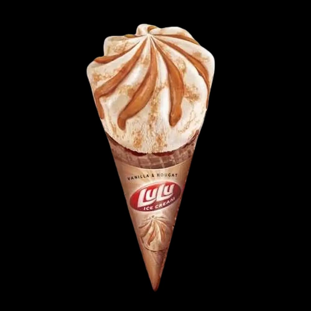 KDD Lulu Cone Ice Cream Vanilla & Nougat 100ml