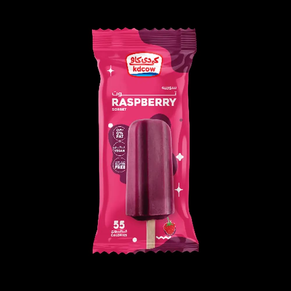 KD Cow Raspberry Sorbet Ice Cream 0% Fat, 53ml