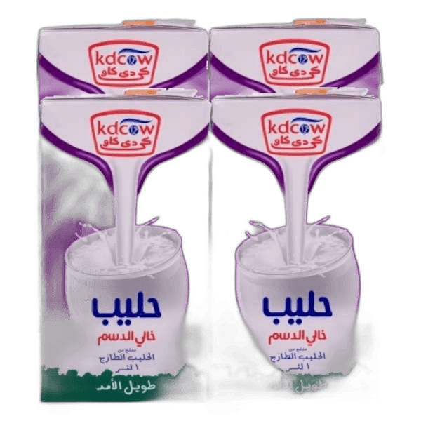 Kdc Long Life Skimmed Milk 4 x 1 L