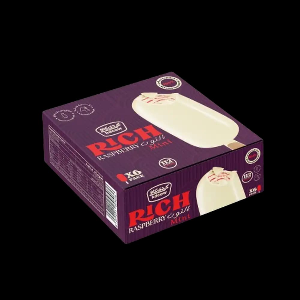 KD Cow Rich Ice Cream Raspberry 6 x, 60ml