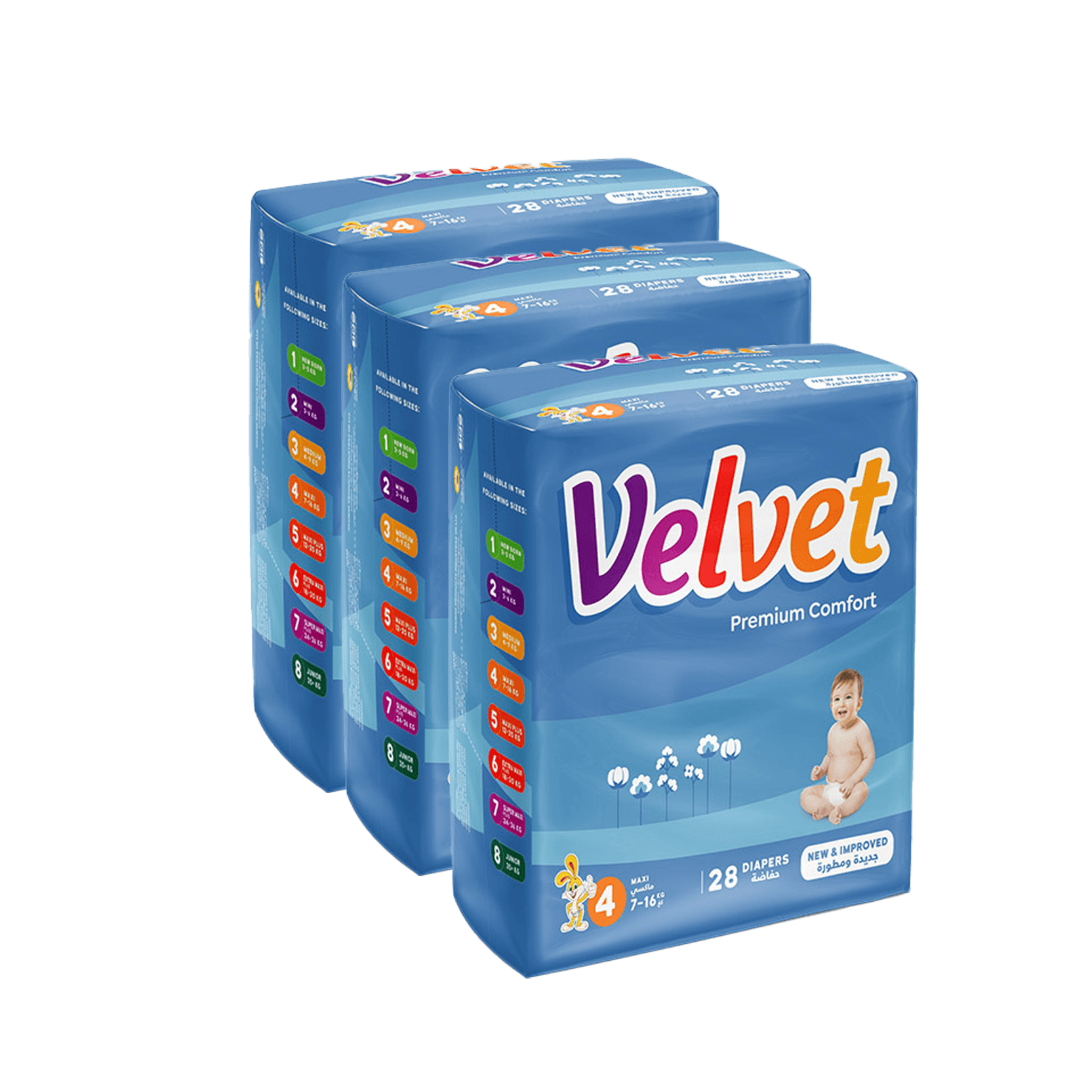 Velvet Comfort 4 Maxi 7-16 kg 3 Pack
