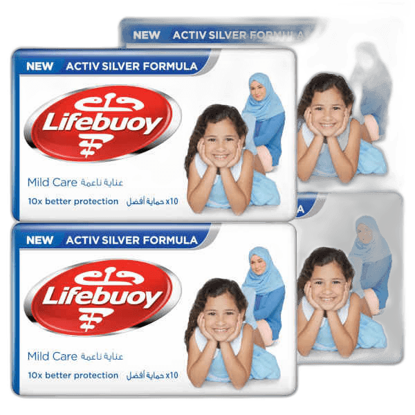Lifebuoy Bath Soap Care White/Red 4 x 160 g Assorted