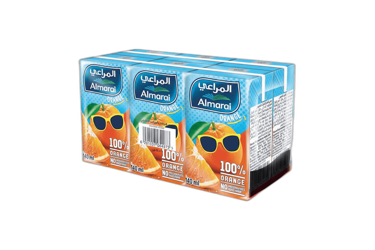 Almarai UHT Juice Orange 6 x 140 ml