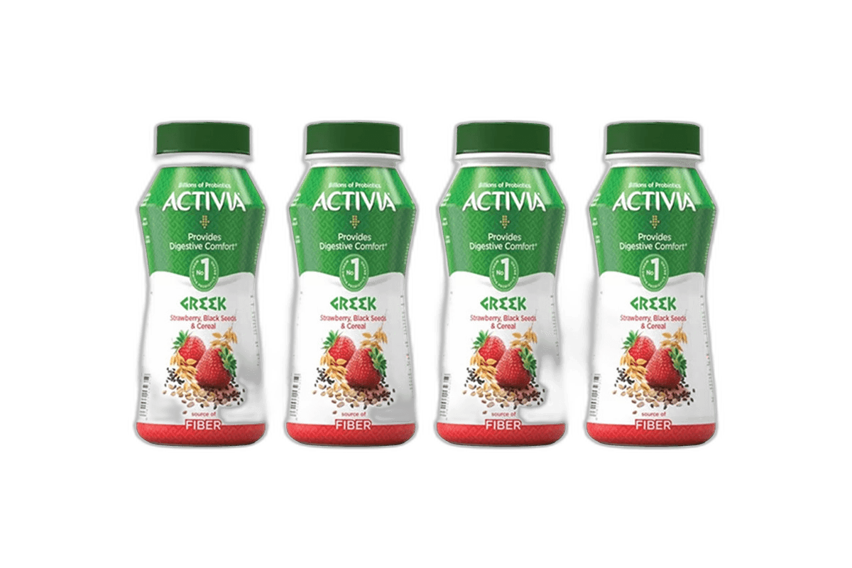 Activia Greek Drink 4 x 180 ml Str,Seed & Cer