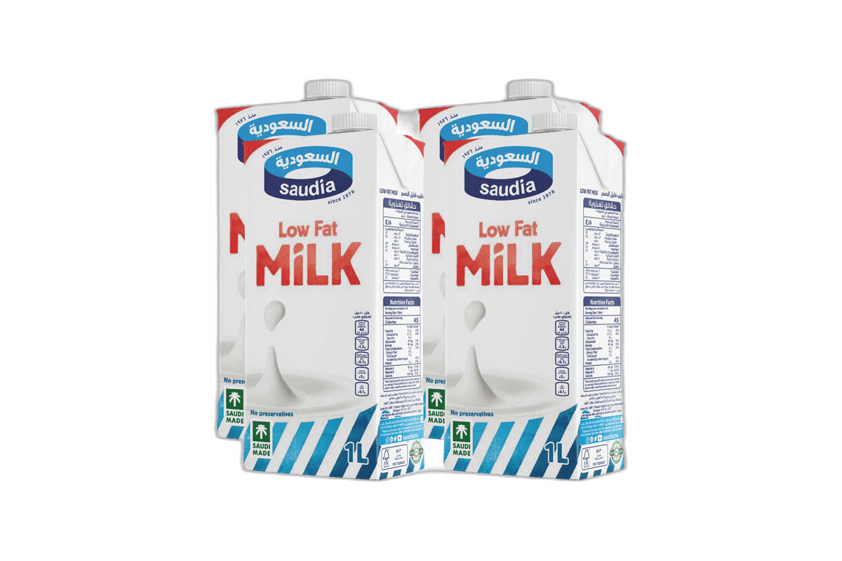 Saudia UHT Milk Low Fat, 1L