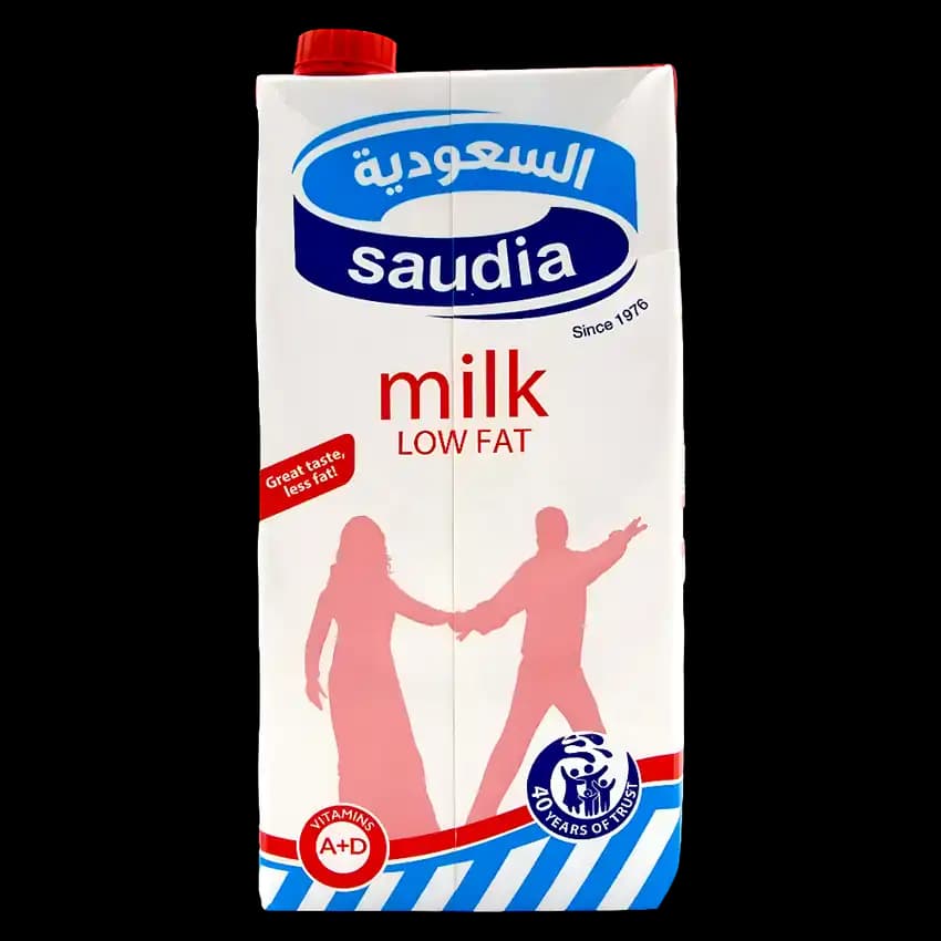 Saudia UHT Milk Low Fat, 1L