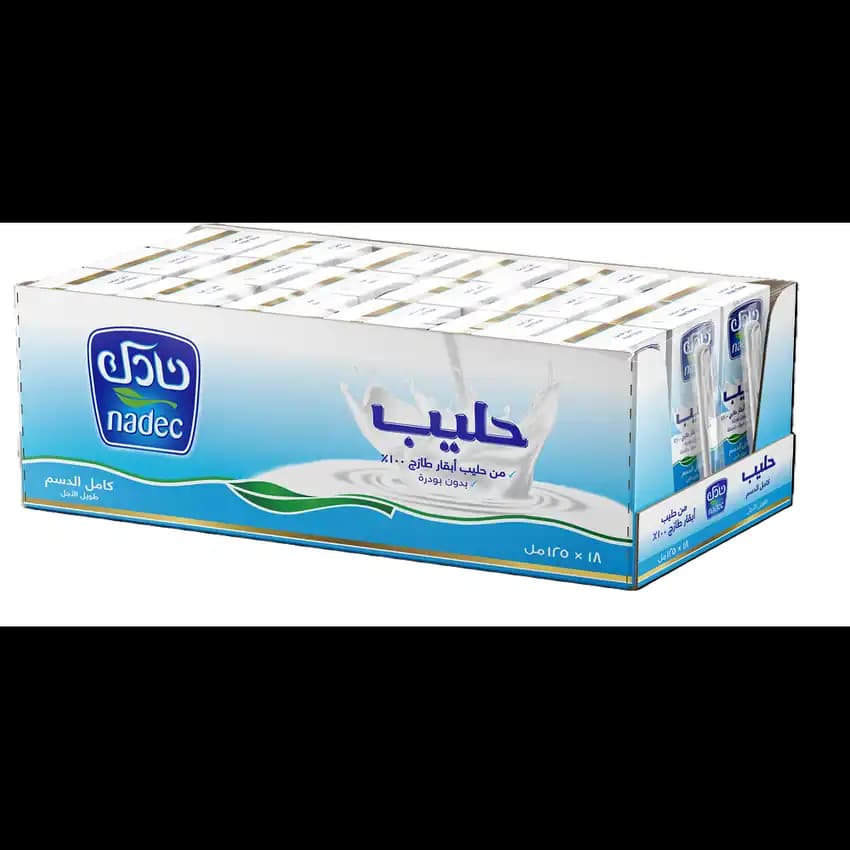 Nadec UHT Milk Full Fat 18 x, 125ml
